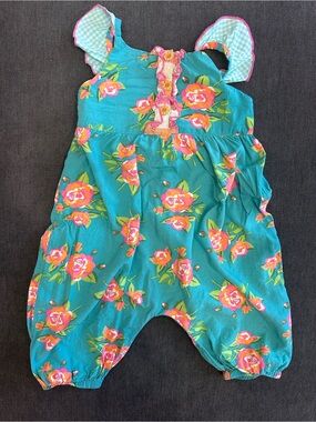 Matilda Jane Watch the Waves Romper Blue Floral Summer Beach size 4